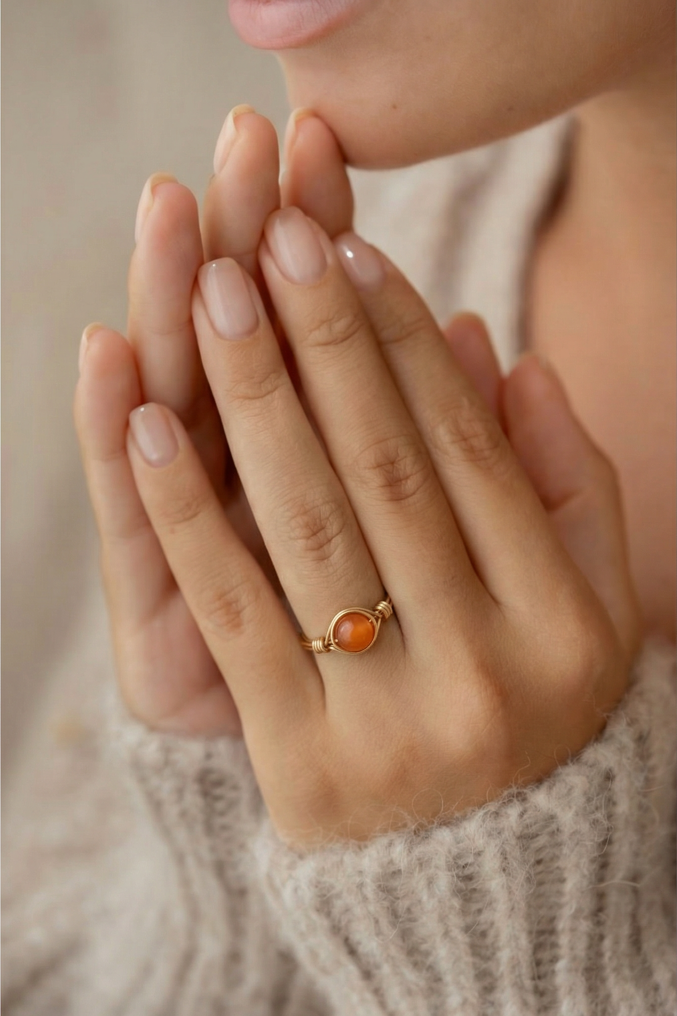 Fire Agate Wire Ring